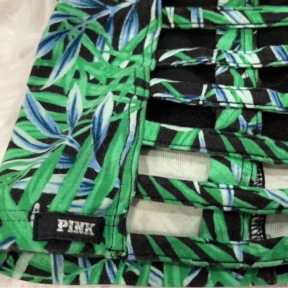 VICTORIA'S Secret Pink Studded Tropical Print Crop Corset Bra Top Sz S - Picture 7 of 10